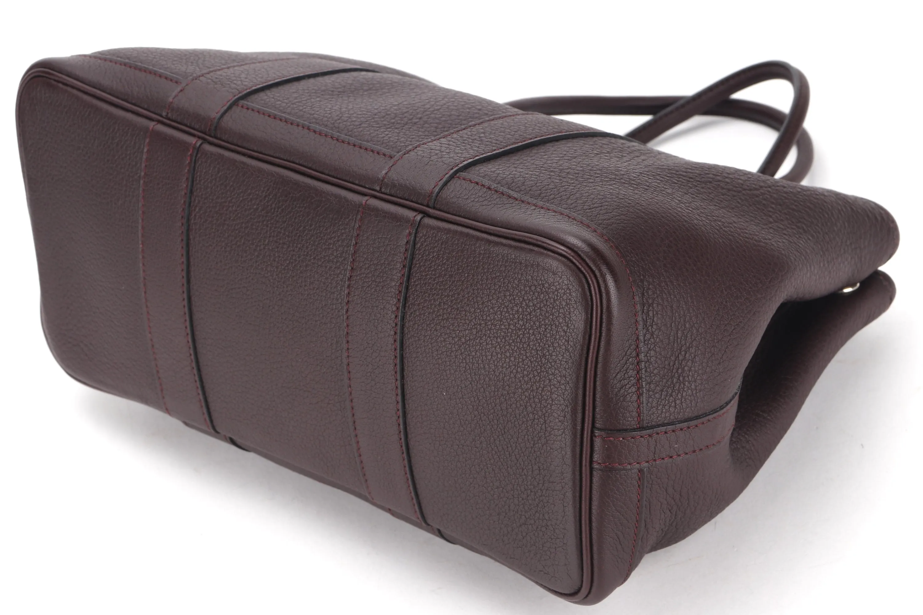 HERMES GARDEN PARTY 30 (STAMP N SQUARE) BORDEAUX TOGO LEATHER PALLADIUM HARDWARE, NO DUST COVER