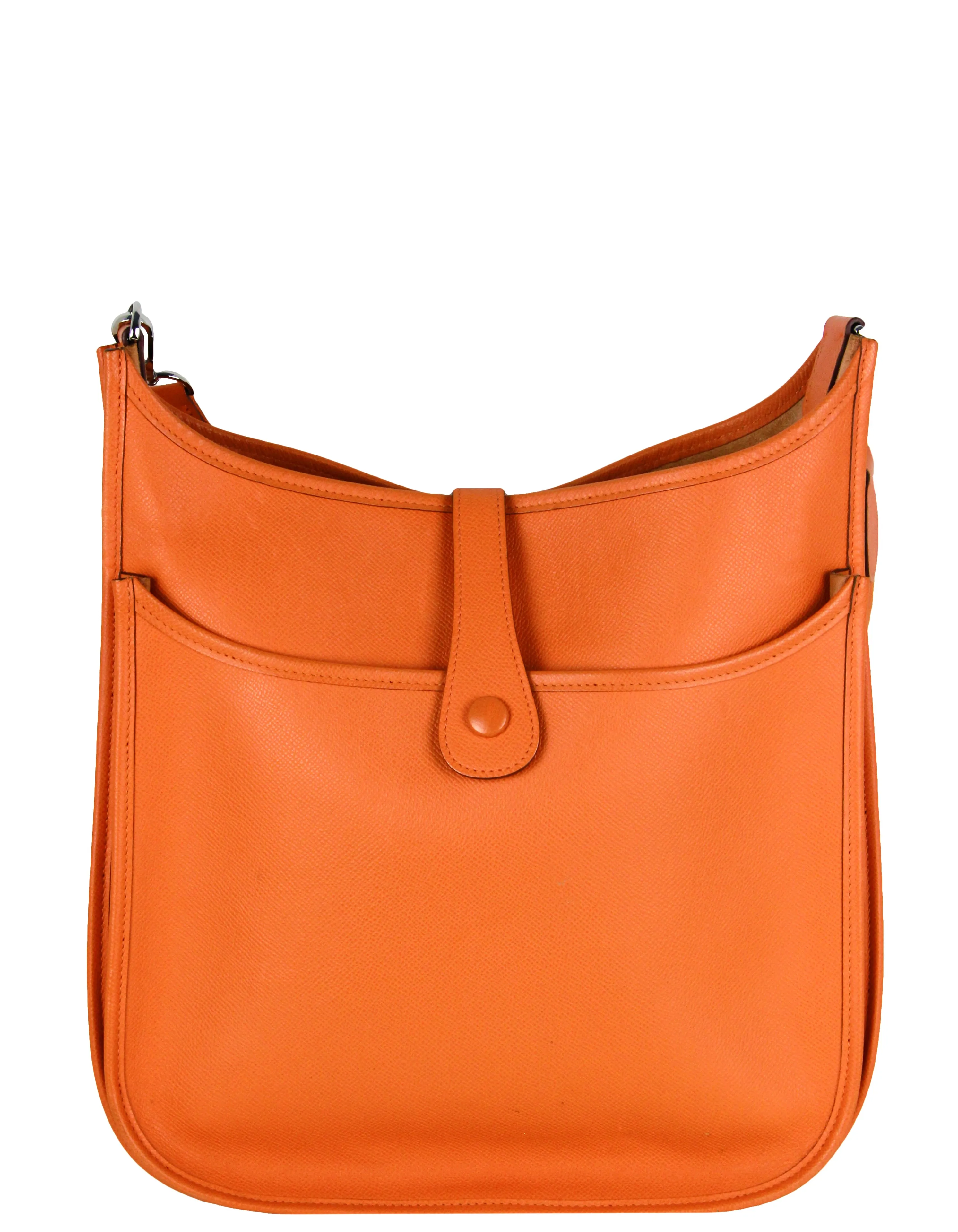 Hermes Orange Epsom Leather Evelyne III GM Messenger Bag