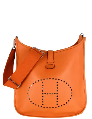 Hermes Orange Epsom Leather Evelyne III GM Messenger Bag