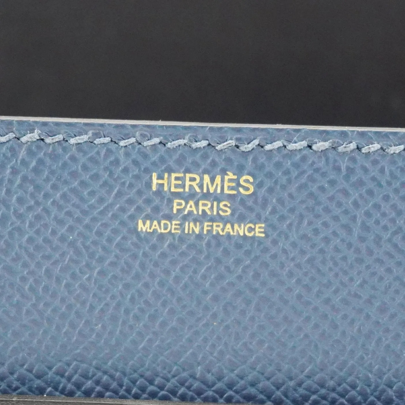 HERMES Sacabar Leather Crossbody Bag Blue