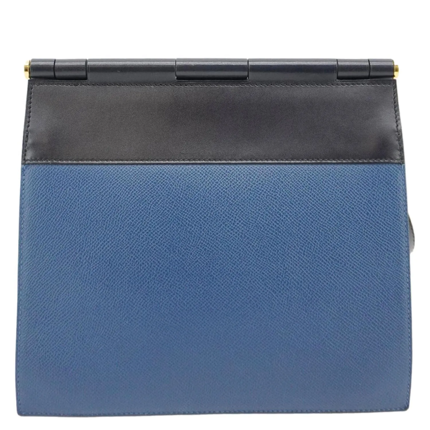 HERMES Sacabar Leather Crossbody Bag Blue