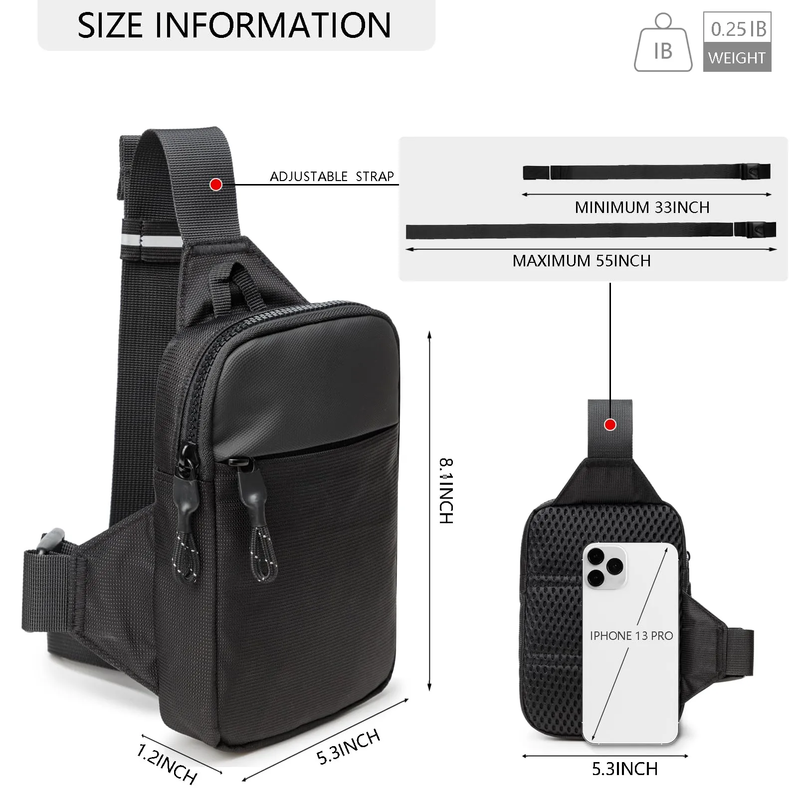 higouta Mini Sling Bag for Women and Men, Small Crossbody Bag Casual Trendy Waterproof Phone Chest Bag for Travel