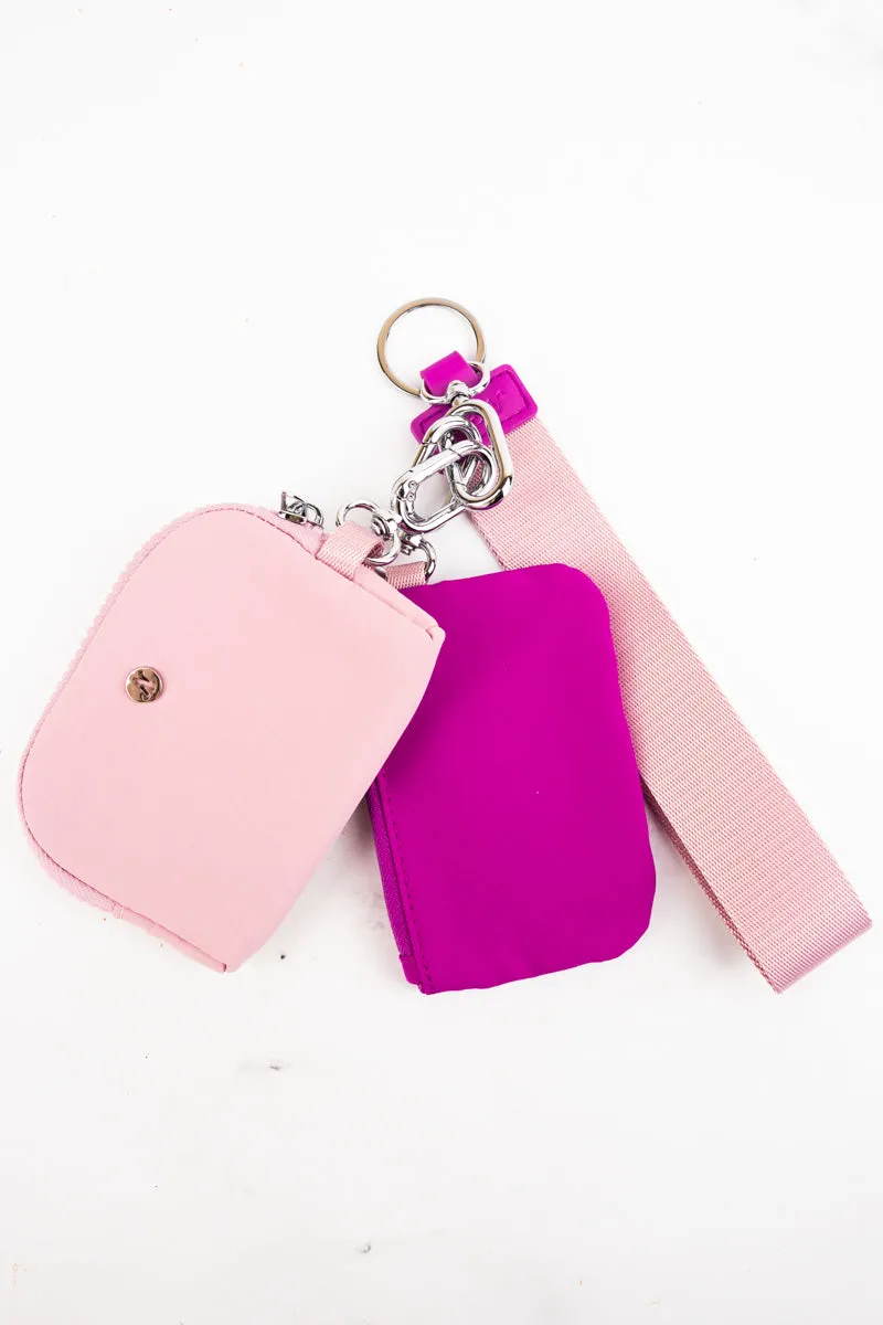 Hot Pink and Pink Dual Pouch Wristlet
