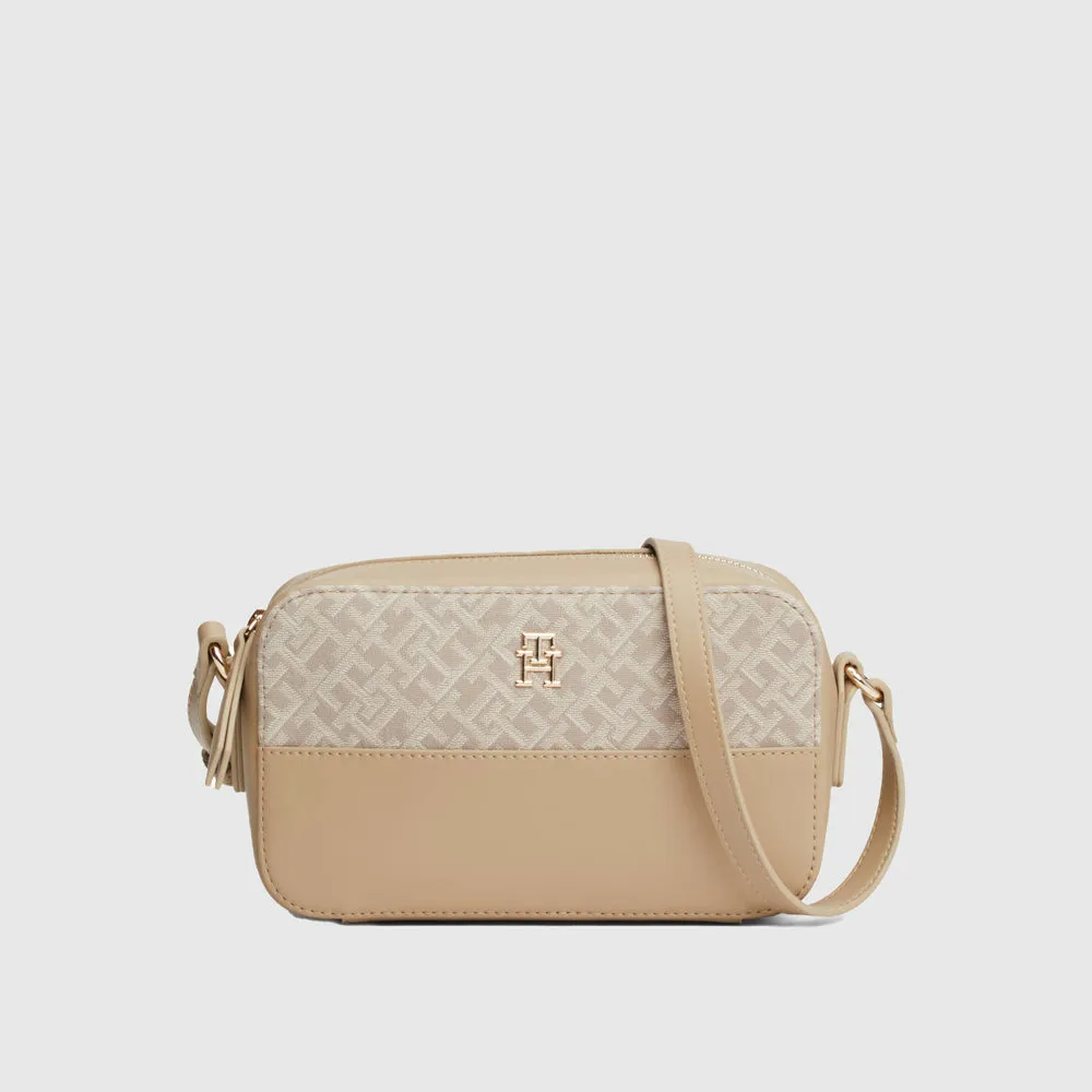 Jacquard Camera Bag - Beige