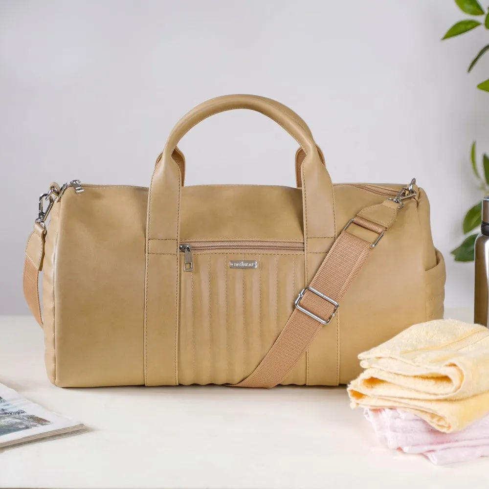 Jet-Setter Duffle Bag Beige Large 17x9 Inch