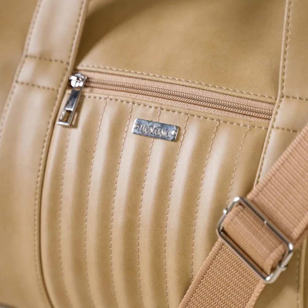 Jet-Setter Duffle Bag Beige Large 17x9 Inch