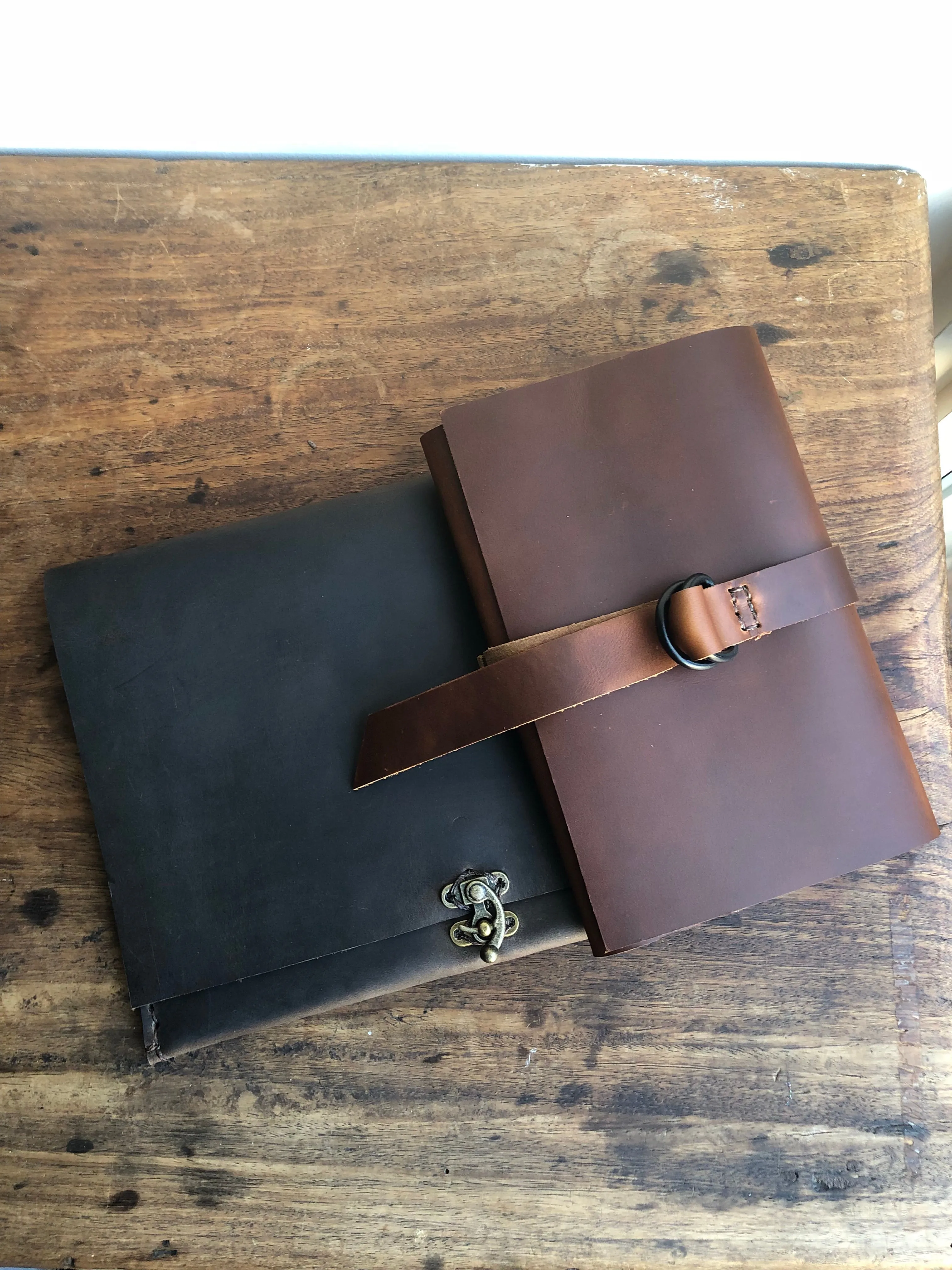 Journal gift, Leather notebook, Travel diary, Custom made in NYC by hand