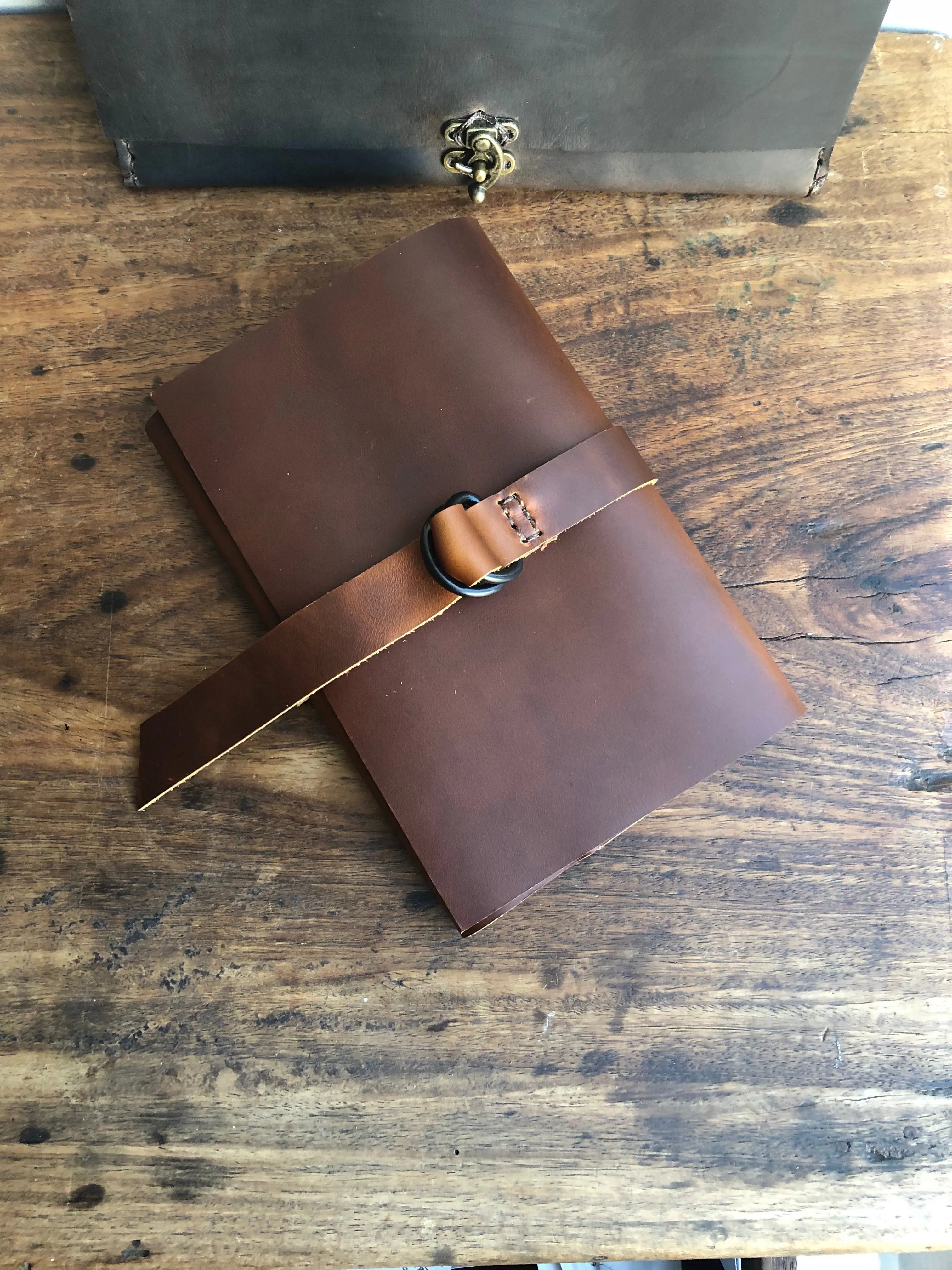 Journal gift, Leather notebook, Travel diary, Custom made in NYC by hand
