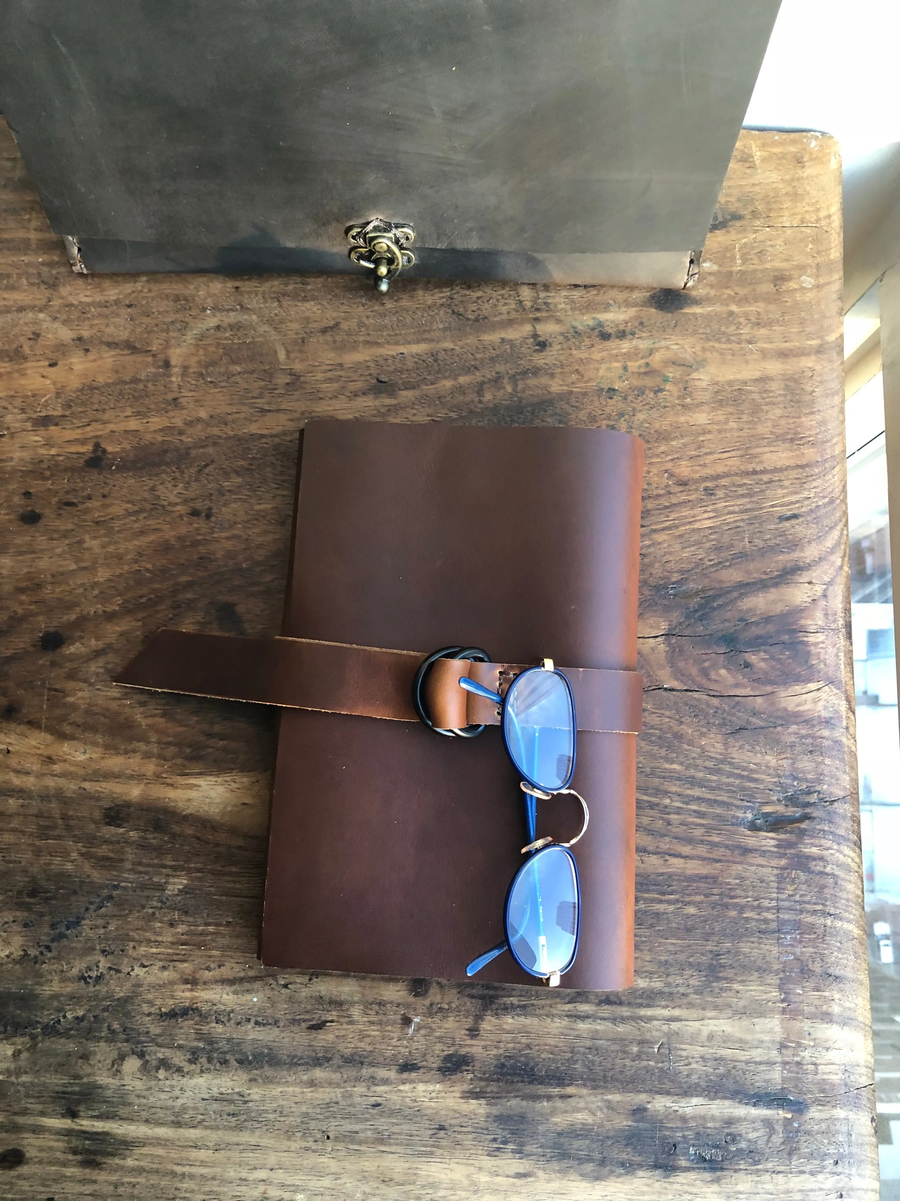 Journal gift, Leather notebook, Travel diary, Custom made in NYC by hand