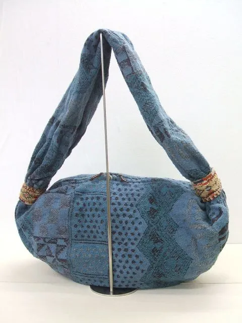 Kapital Fleece Indigo Crazy Pattern Snufkin Shoulder Messenger Bag
