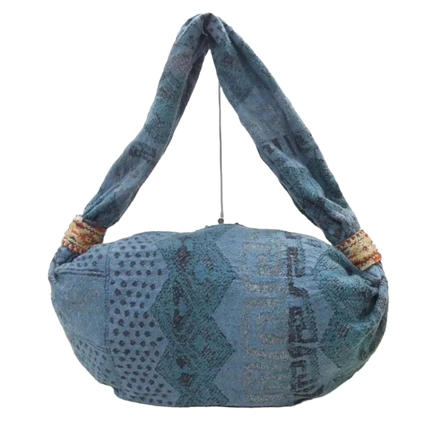 Kapital Fleece Indigo Crazy Pattern Snufkin Shoulder Messenger Bag