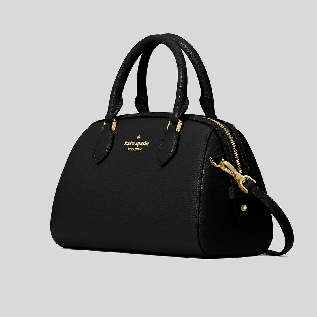 KATE SPADE Madison Saffiano Leather Duffle Crossbody Bag Black RS-KF493