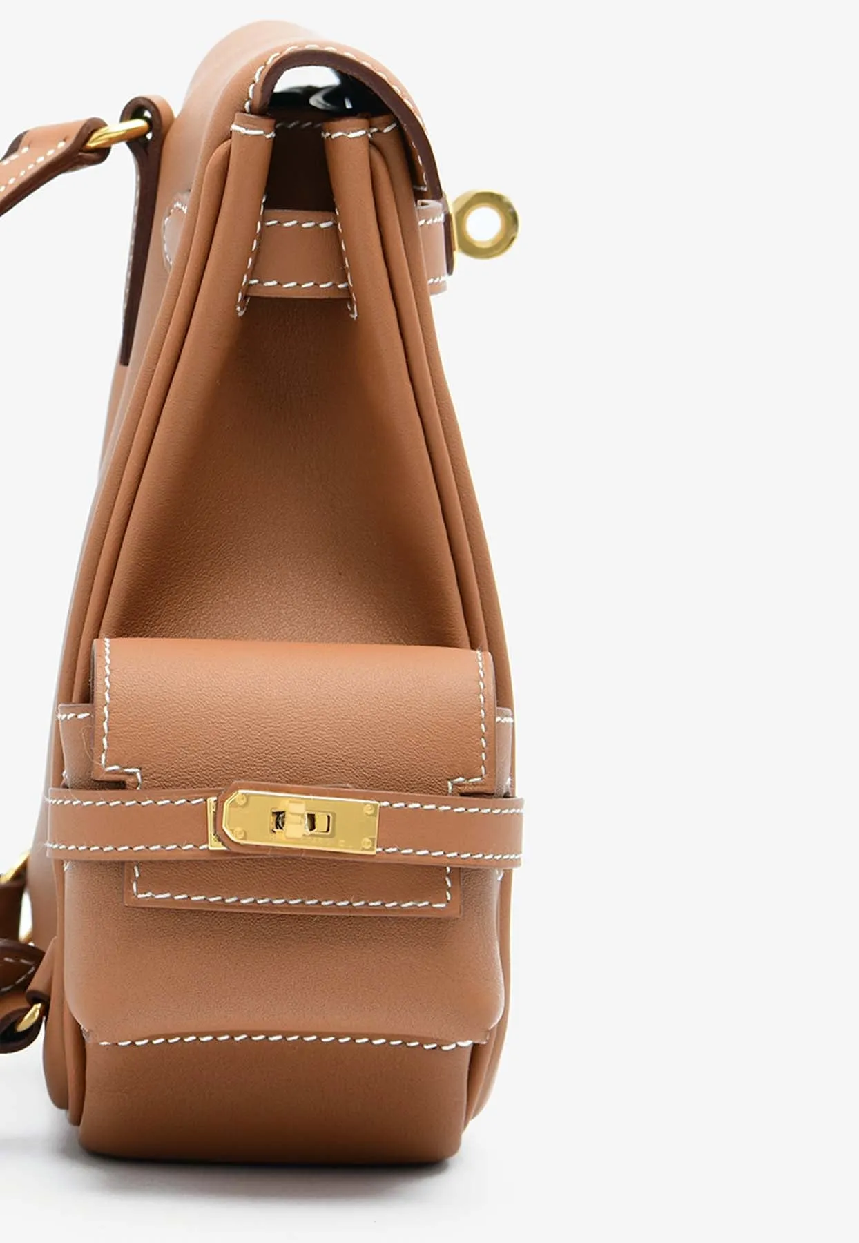 Kelly Jump Backpack in Gold Swift Leather with Gold Hardware