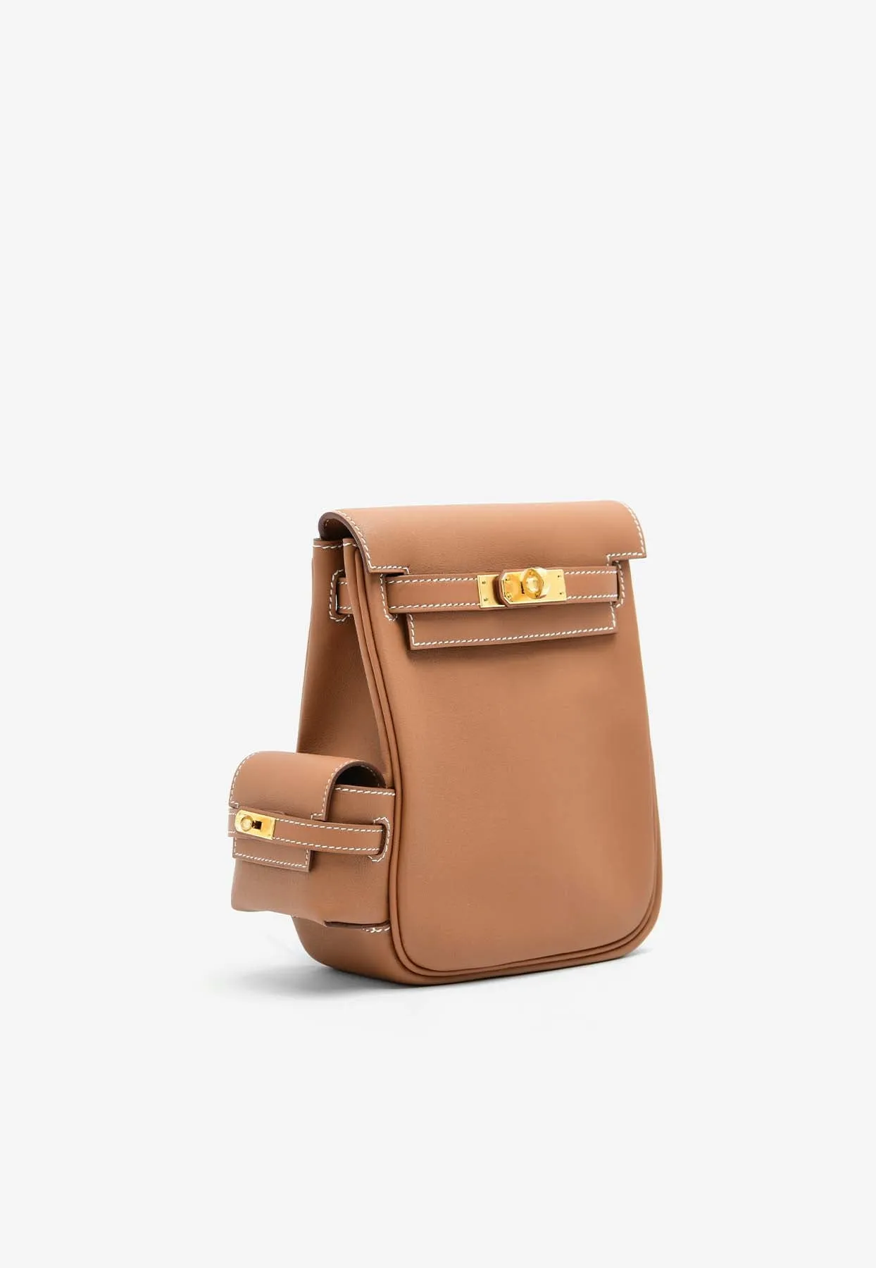 Kelly Jump Backpack in Gold Swift Leather with Gold Hardware