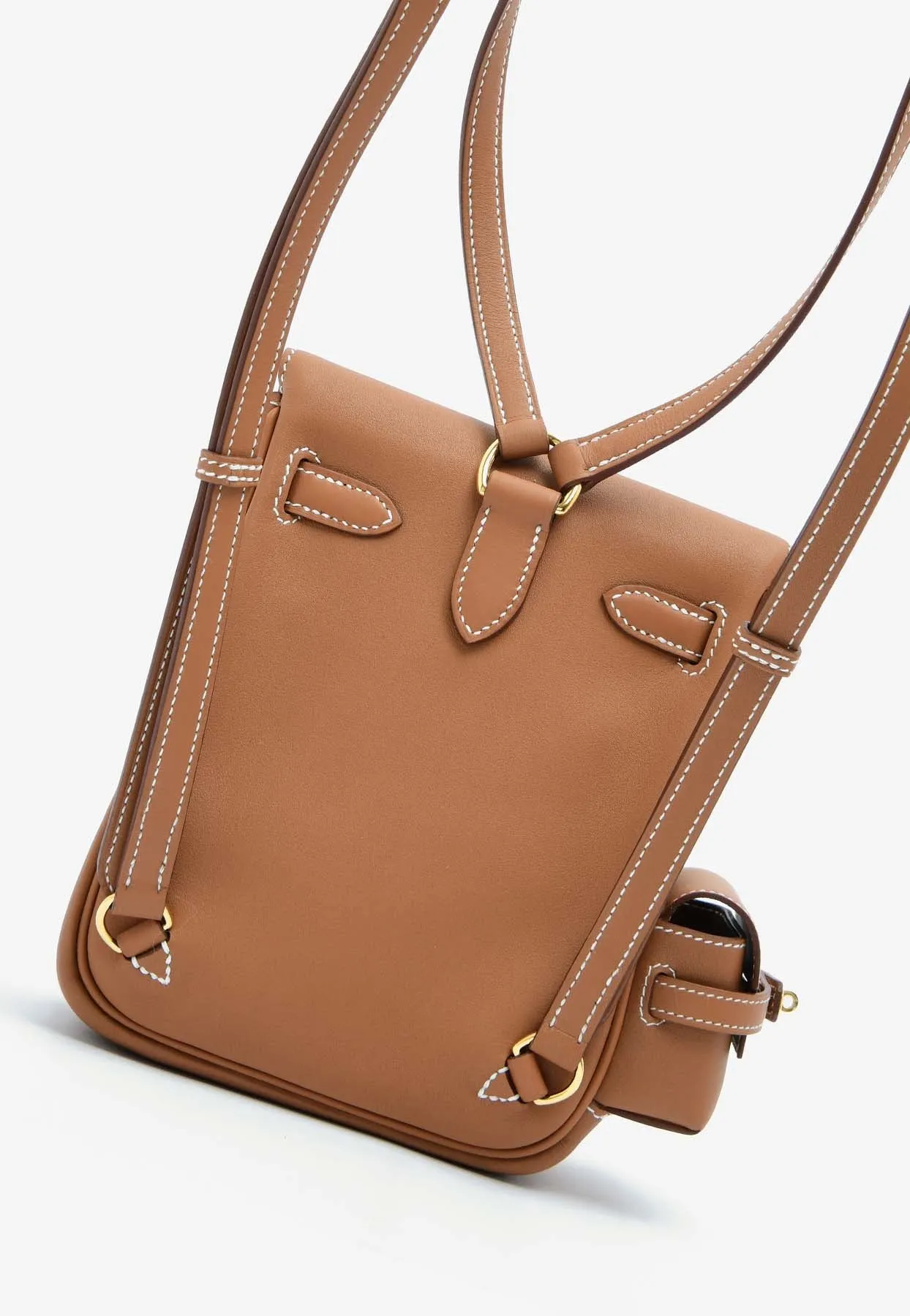 Kelly Jump Backpack in Gold Swift Leather with Gold Hardware