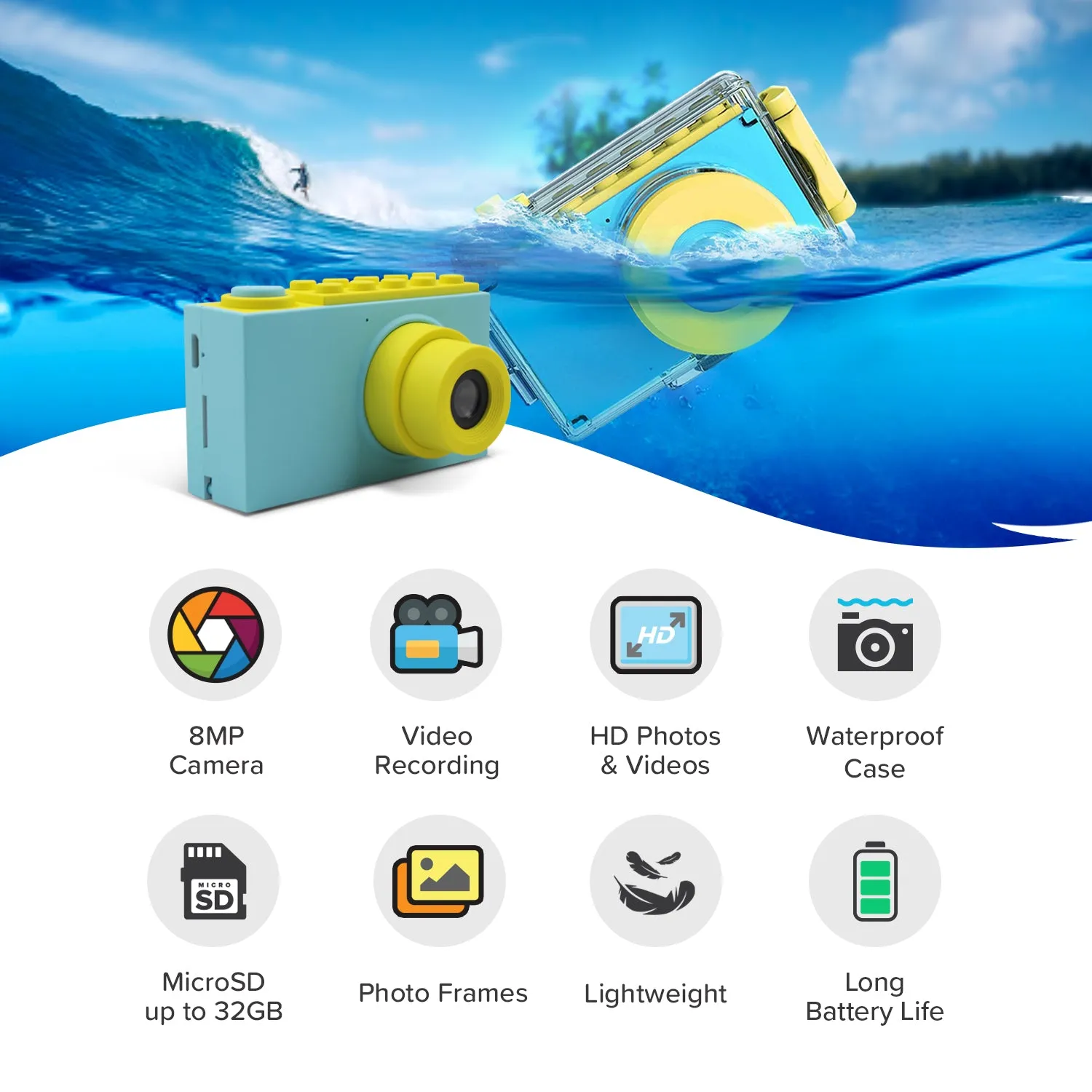 Kids Underwater Camera | Included Shockproof Waterproof Case | myFirst Camera 2
