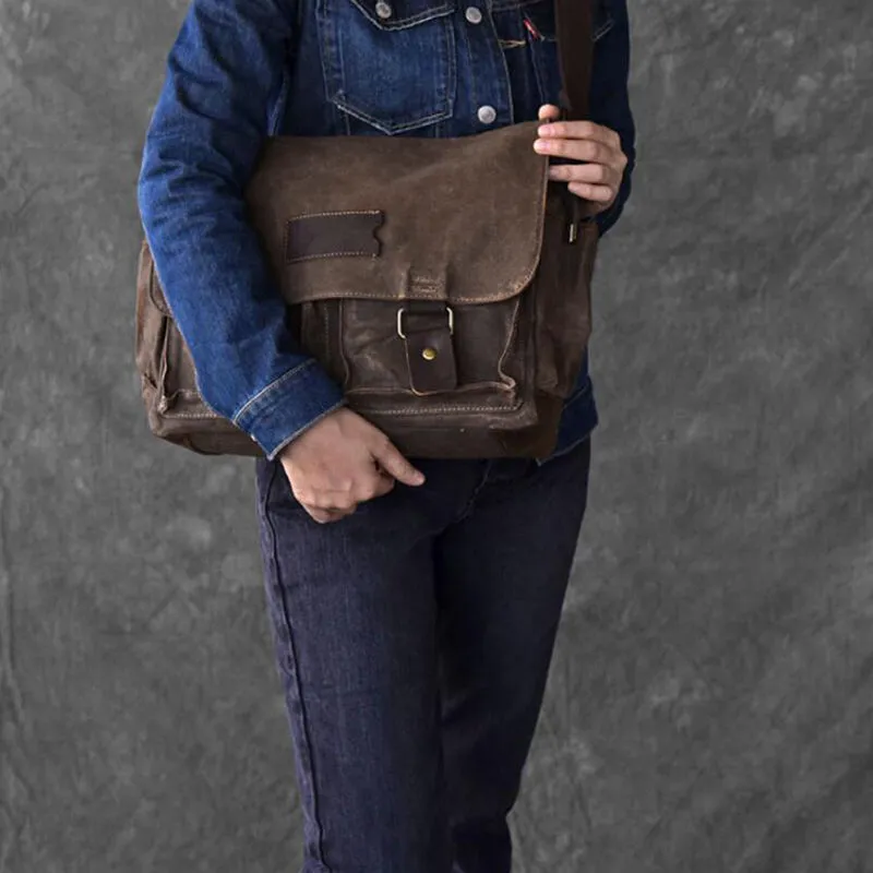 Large Capacity Men Shoulder Bag Canvas Men Messenger Bag Satchel Bag