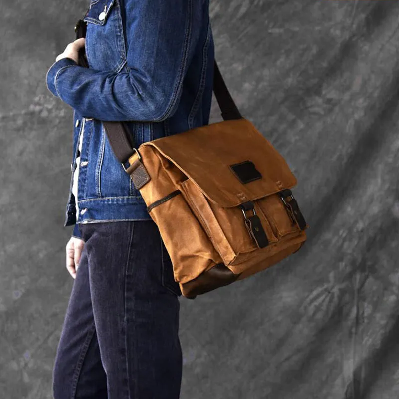 Large Capacity Men Shoulder Bag Canvas Men Messenger Bag Satchel Bag