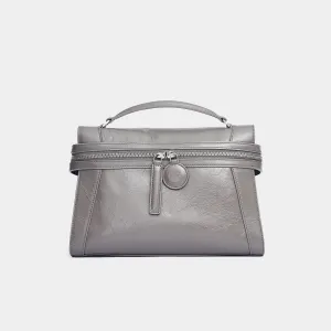 Large Oil Wax Skin Garden Bag - Grey