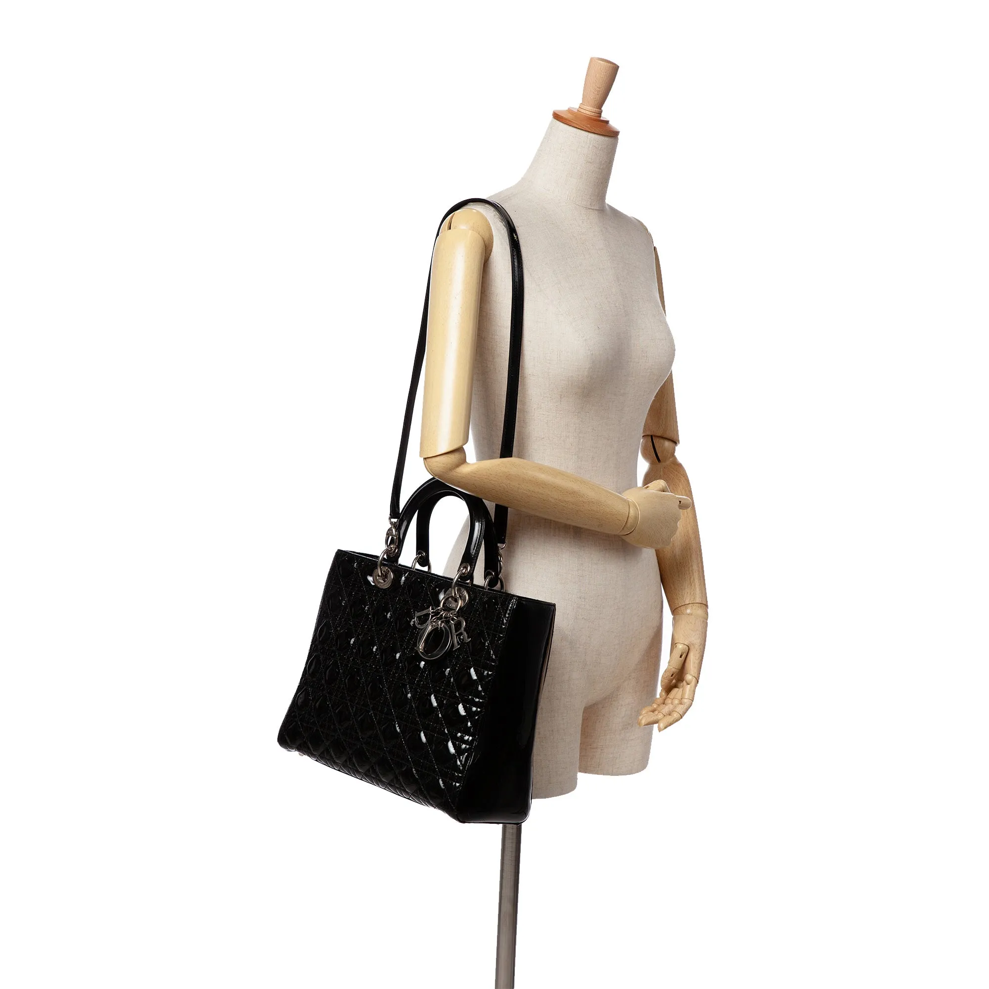 Large Patent Cannage Lady Dior