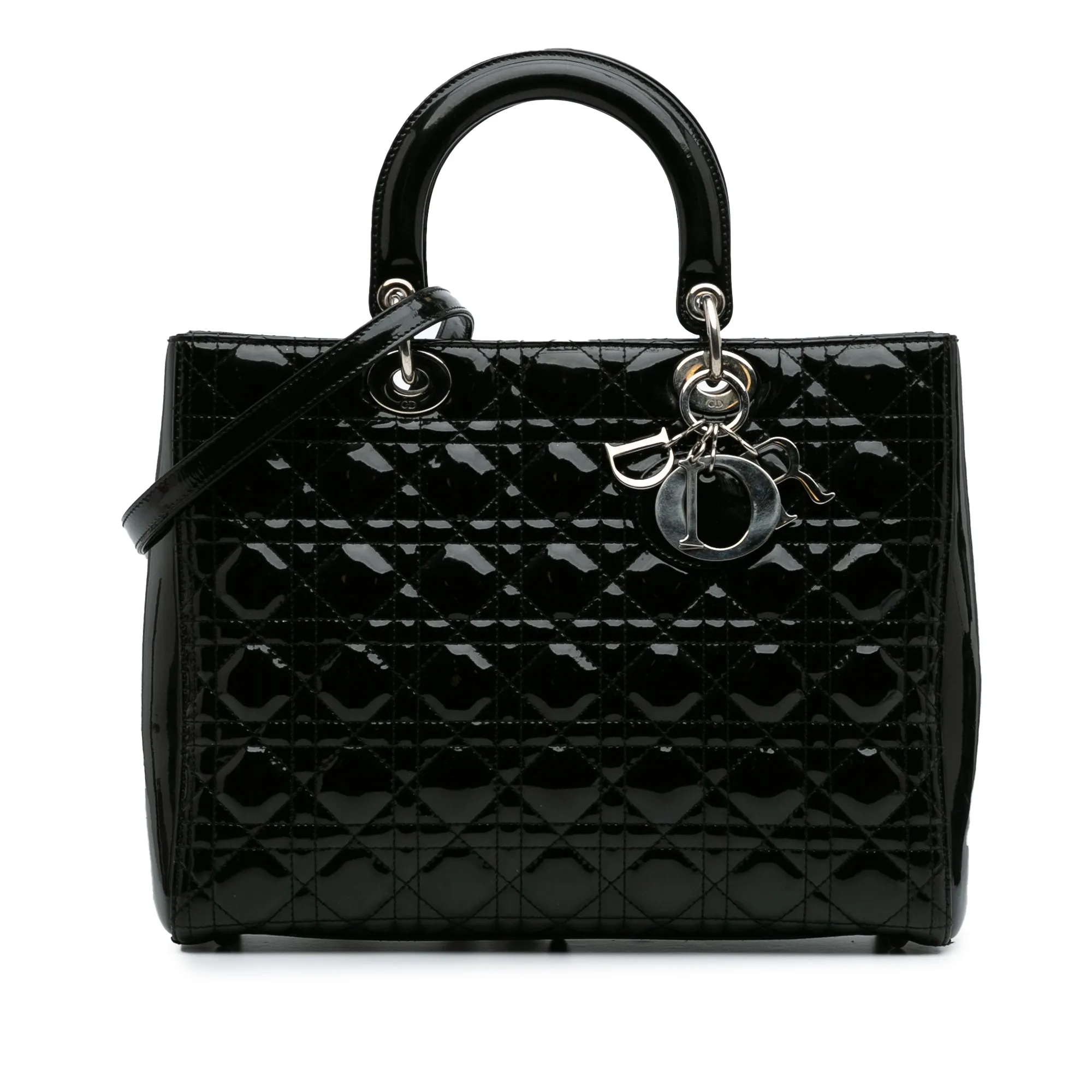 Large Patent Cannage Lady Dior