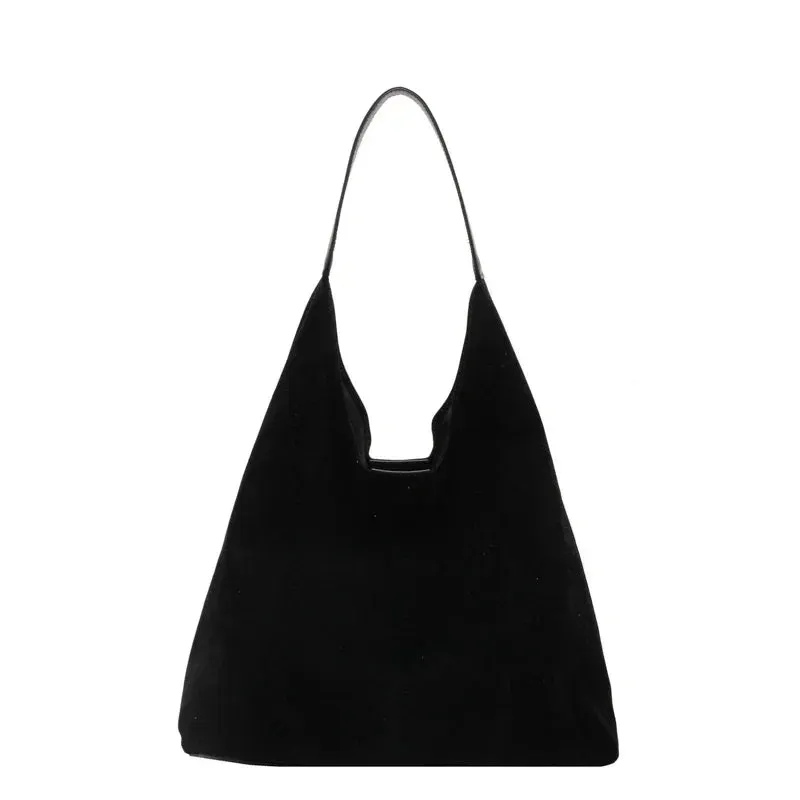 Large Suede Shoulder Bag for Women - Casual Commuter