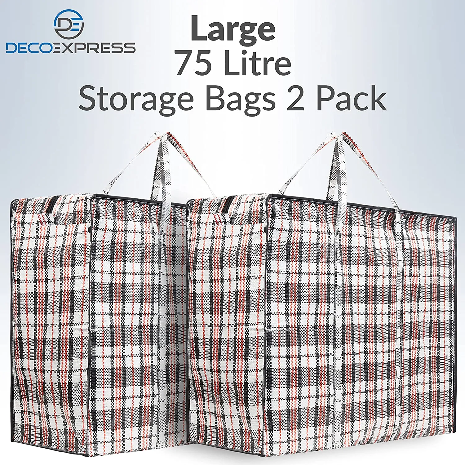 Laundry Bag Heavy Duty Storage Bags Reusable Strong Clothes Storage Bags Zip Nylon Large Boxes for Moving House Clothing & Wardrobe Storage (Pack of 2)