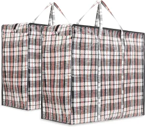 Laundry Bag Heavy Duty Storage Bags Reusable Strong Clothes Storage Bags Zip Nylon Large Boxes for Moving House Clothing & Wardrobe Storage (Pack of 2)