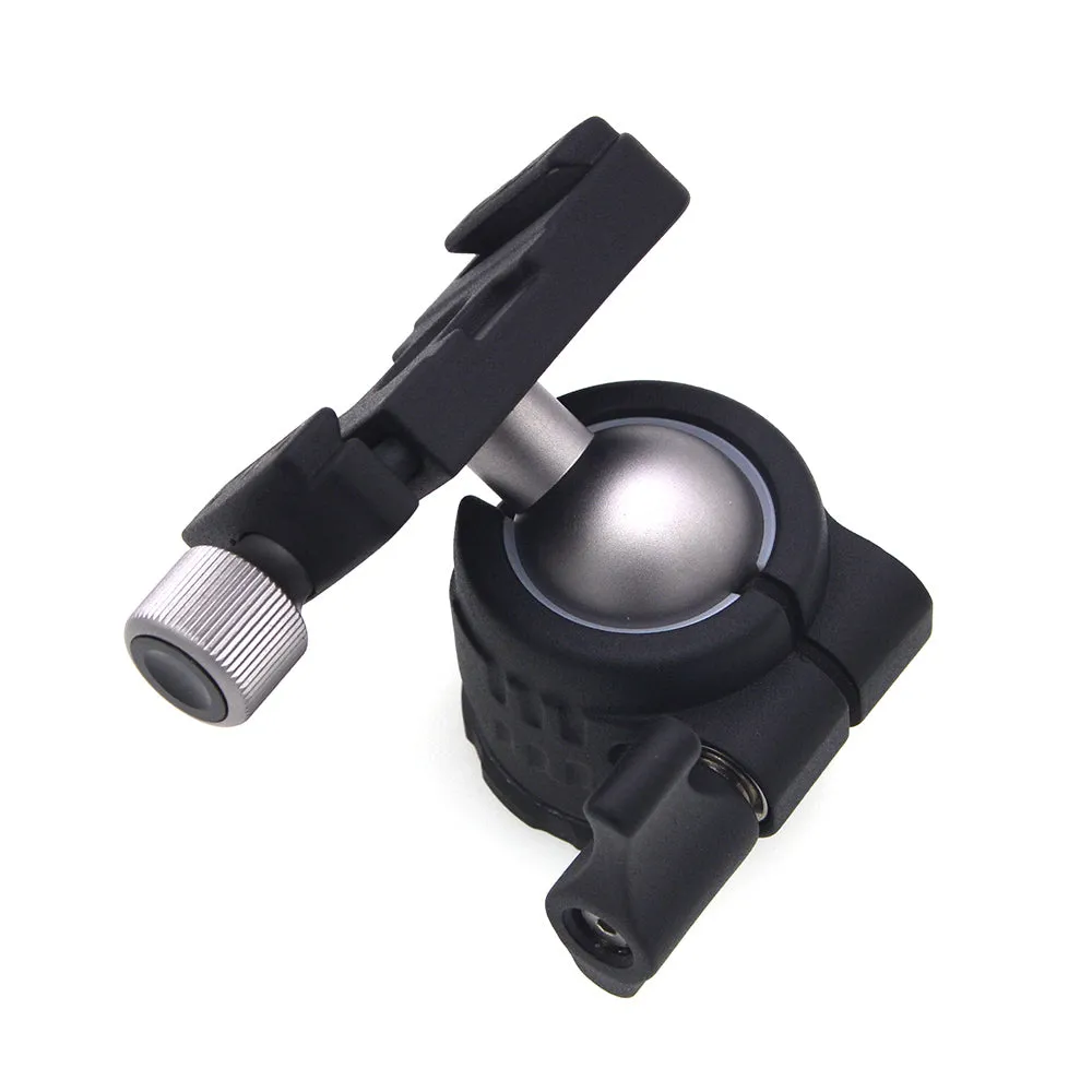LC-28 Metal Aluminum Alloy Camera Tripod Ball Head Rocker with 1/4in Screw Mount Quick Release Plate gray