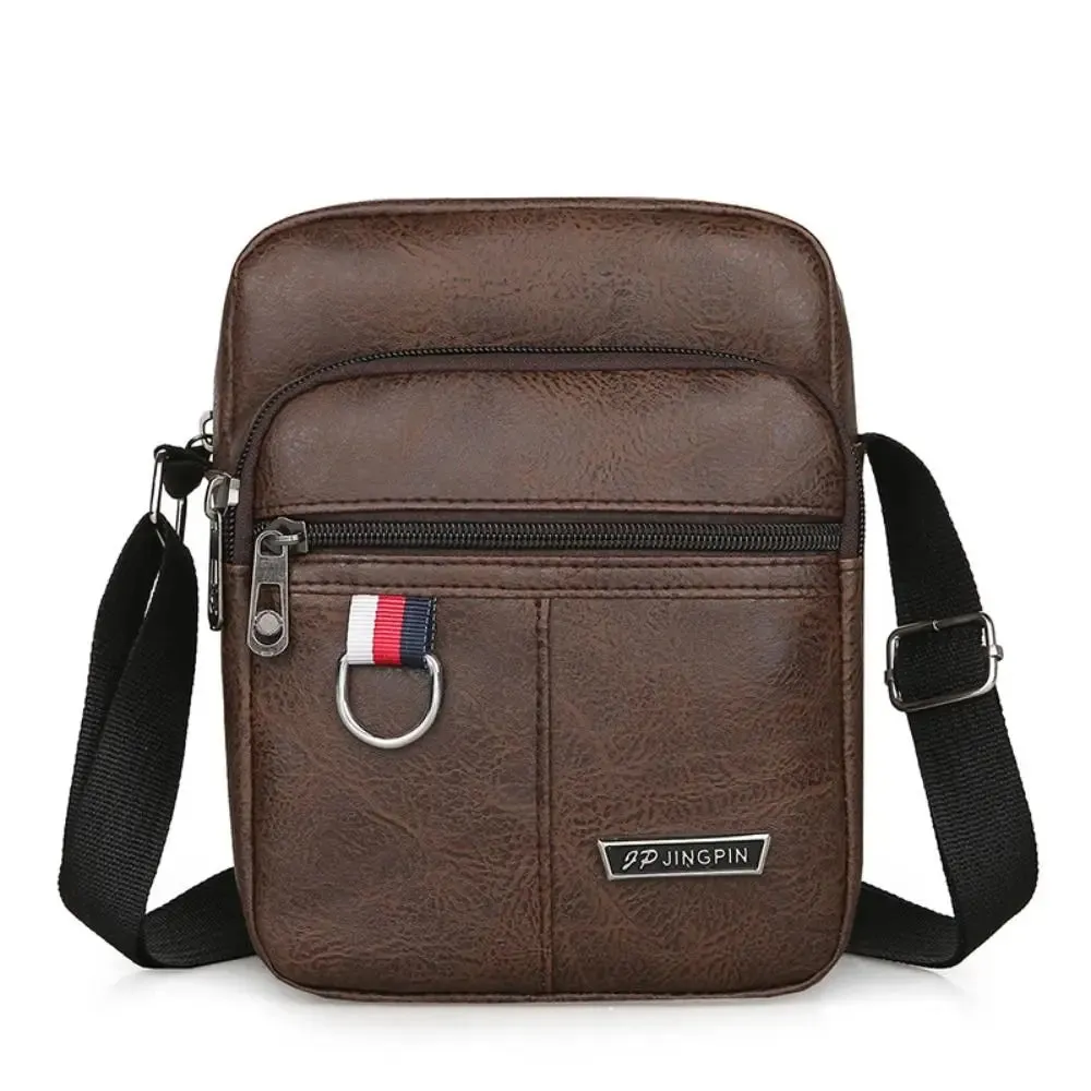 Leather Men's Sling Bag Messenger Shoulder Crossbody Bags Large Capacity Handbags Multifunctional Men's Bag Casual