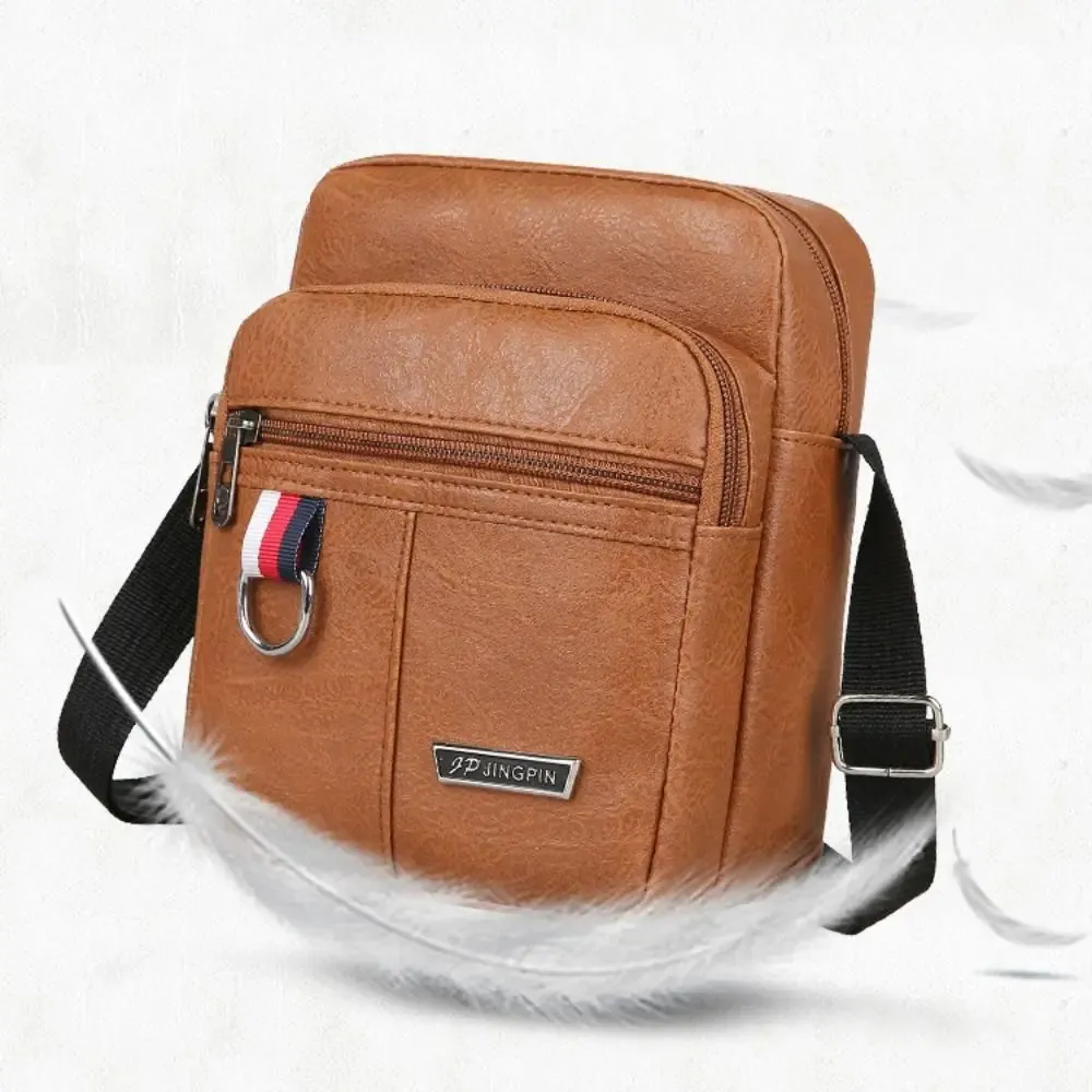 Leather Men's Sling Bag Messenger Shoulder Crossbody Bags Large Capacity Handbags Multifunctional Men's Bag Casual