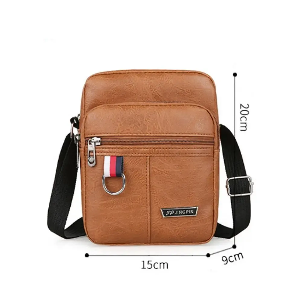 Leather Men's Sling Bag Messenger Shoulder Crossbody Bags Large Capacity Handbags Multifunctional Men's Bag Casual
