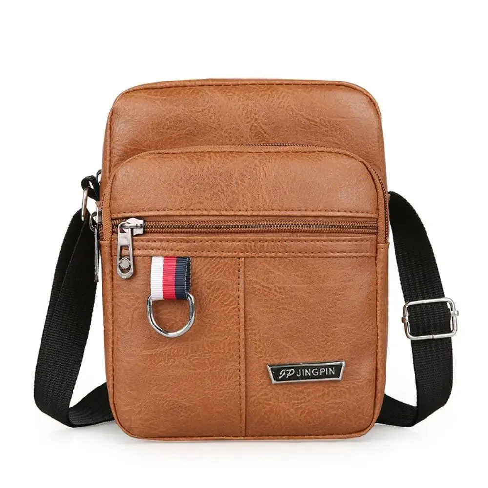 Leather Men's Sling Bag Messenger Shoulder Crossbody Bags Large Capacity Handbags Multifunctional Men's Bag Casual