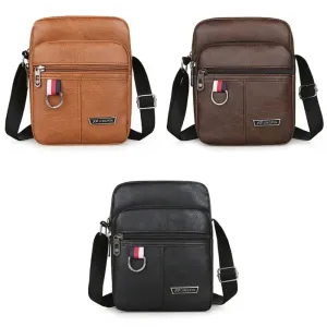 Leather Men's Sling Bag Messenger Shoulder Crossbody Bags Large Capacity Handbags Multifunctional Men's Bag Casual