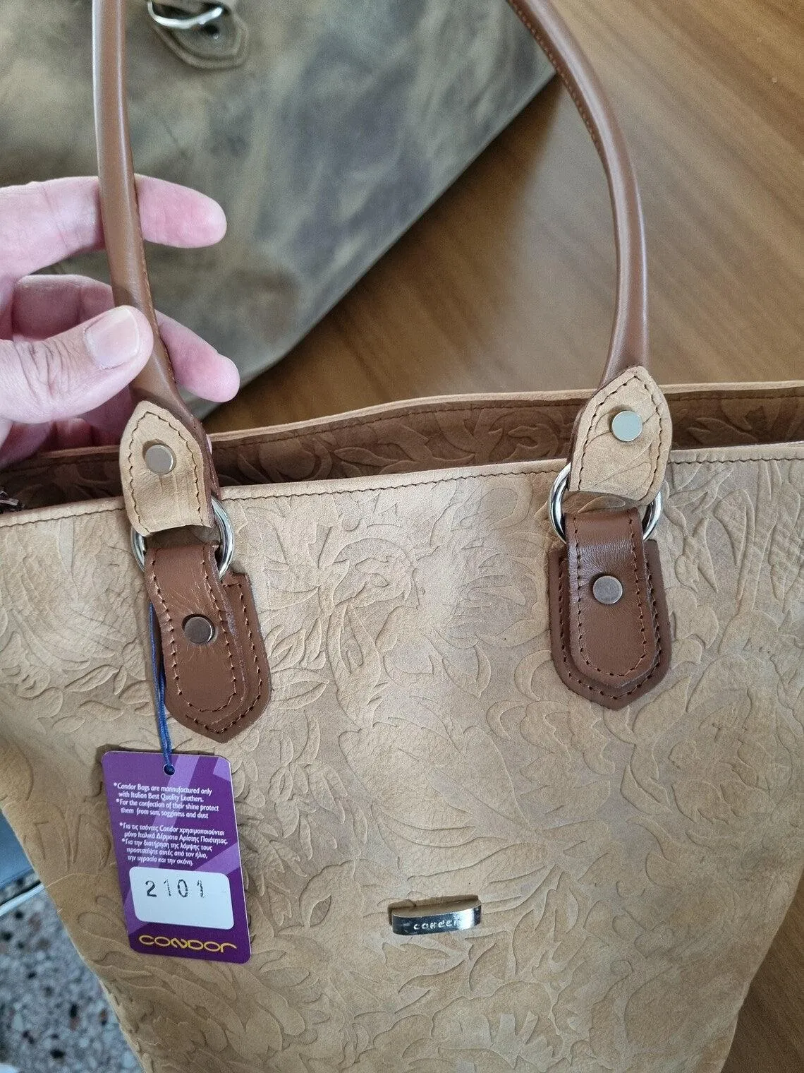 Leather shoulder handles for bags, Pair or rounded stitched genuine leather handles for bags length 75cm(30 inches)