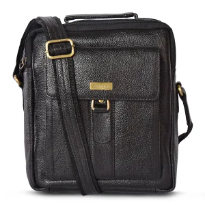 LEATHER SLING BAG  998907 (BLACK)