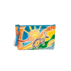 Leather Small Vanity Case Sunset Kangaroo
