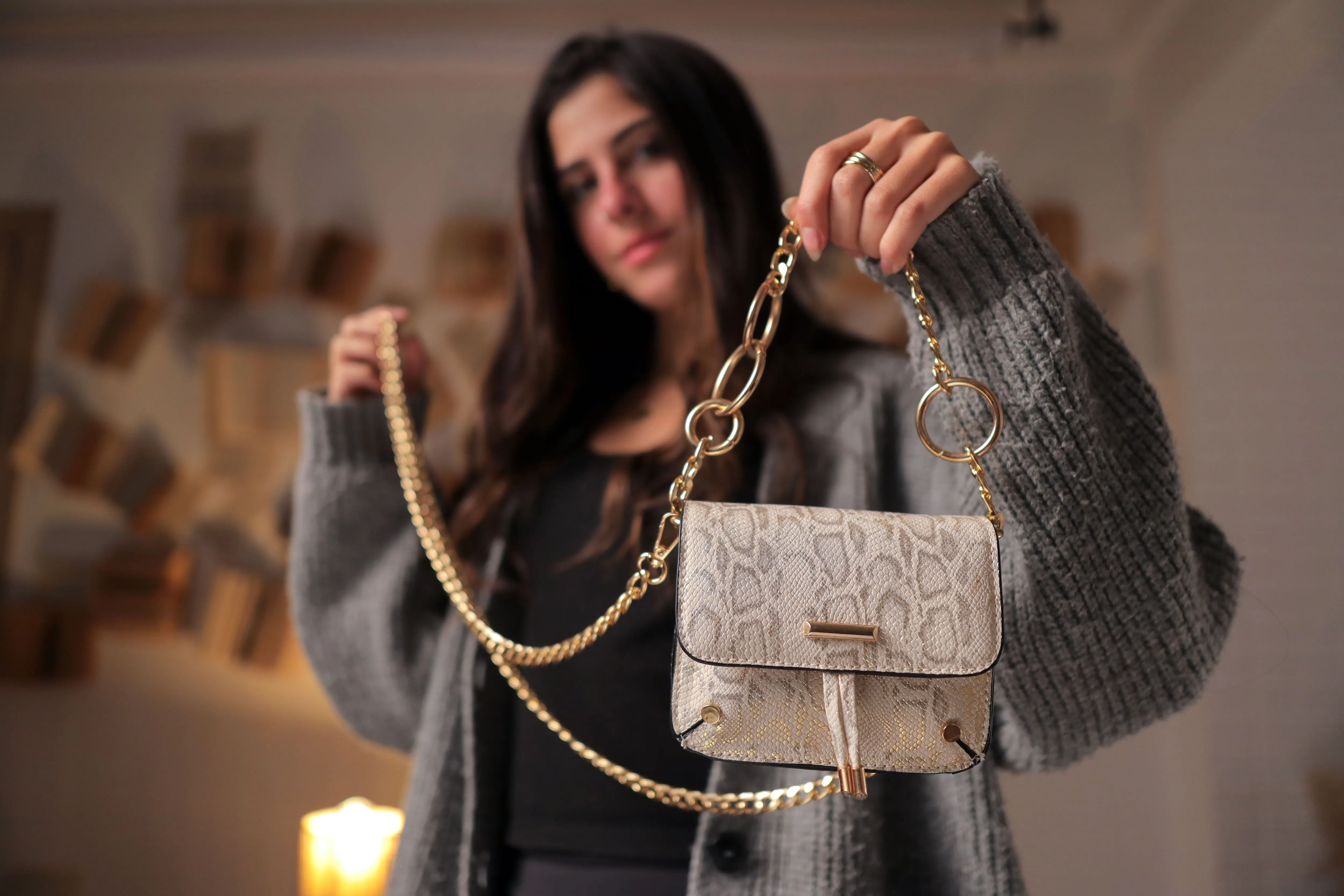 Leopard Glam Bag - Beige