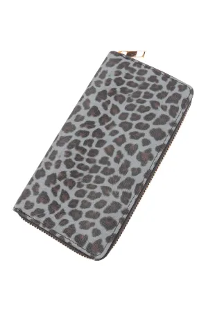 LEOPARD PATTERN LEATHER ZIPPER WALLET