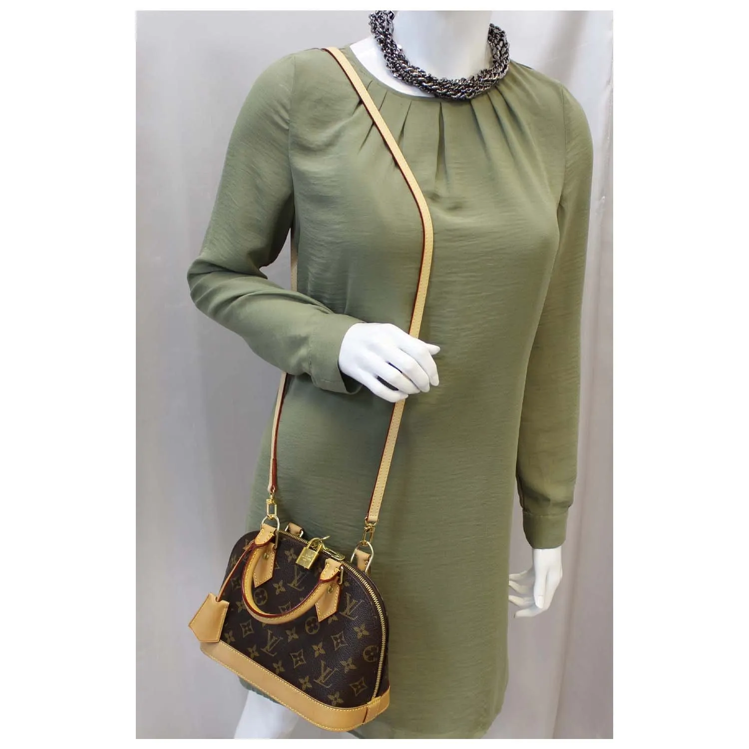 LOUIS VUITTON Alma BB Monogram Canvas Satchel Crossbody Bag