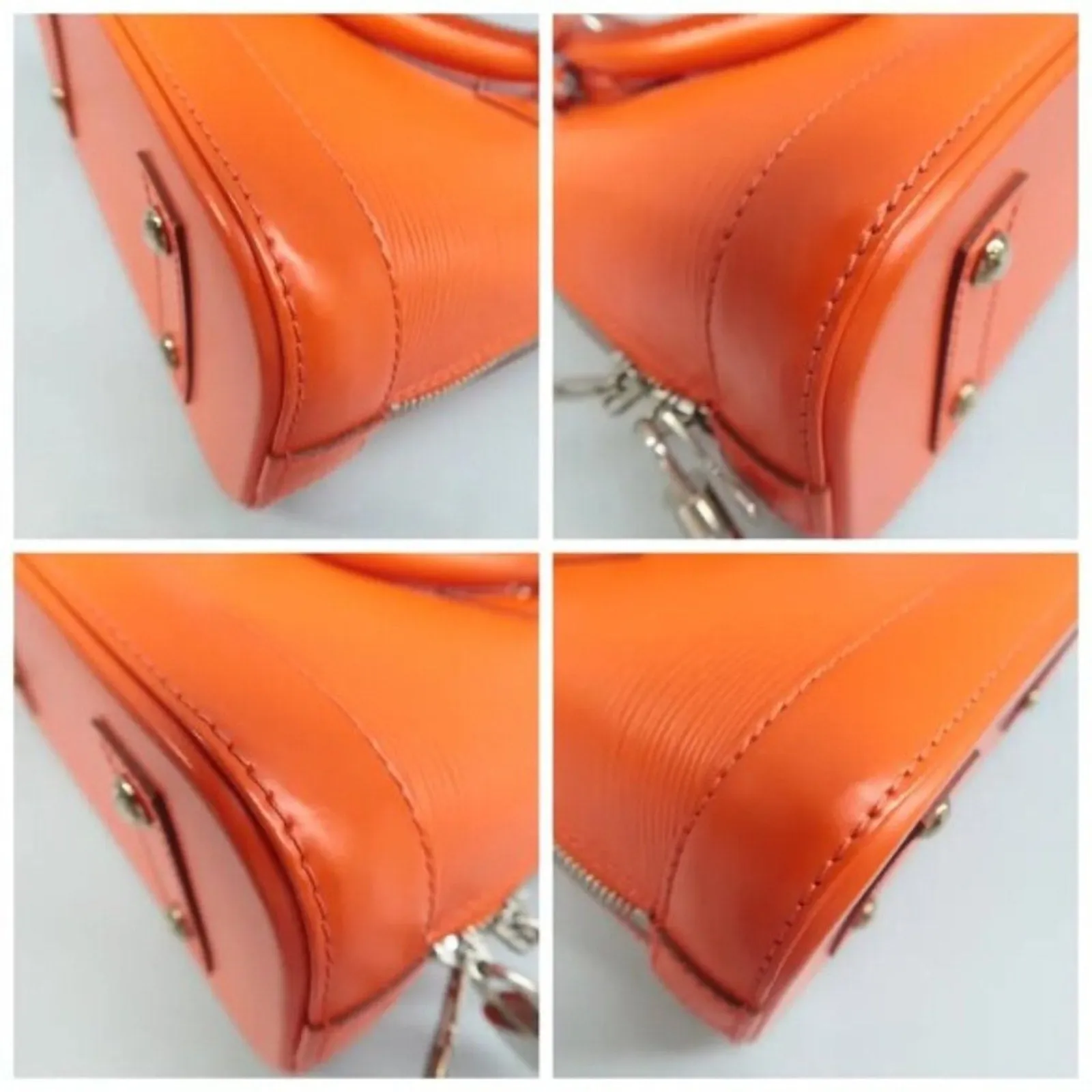 Louis Vuitton Alma BB Orange EPI Leather Satchel