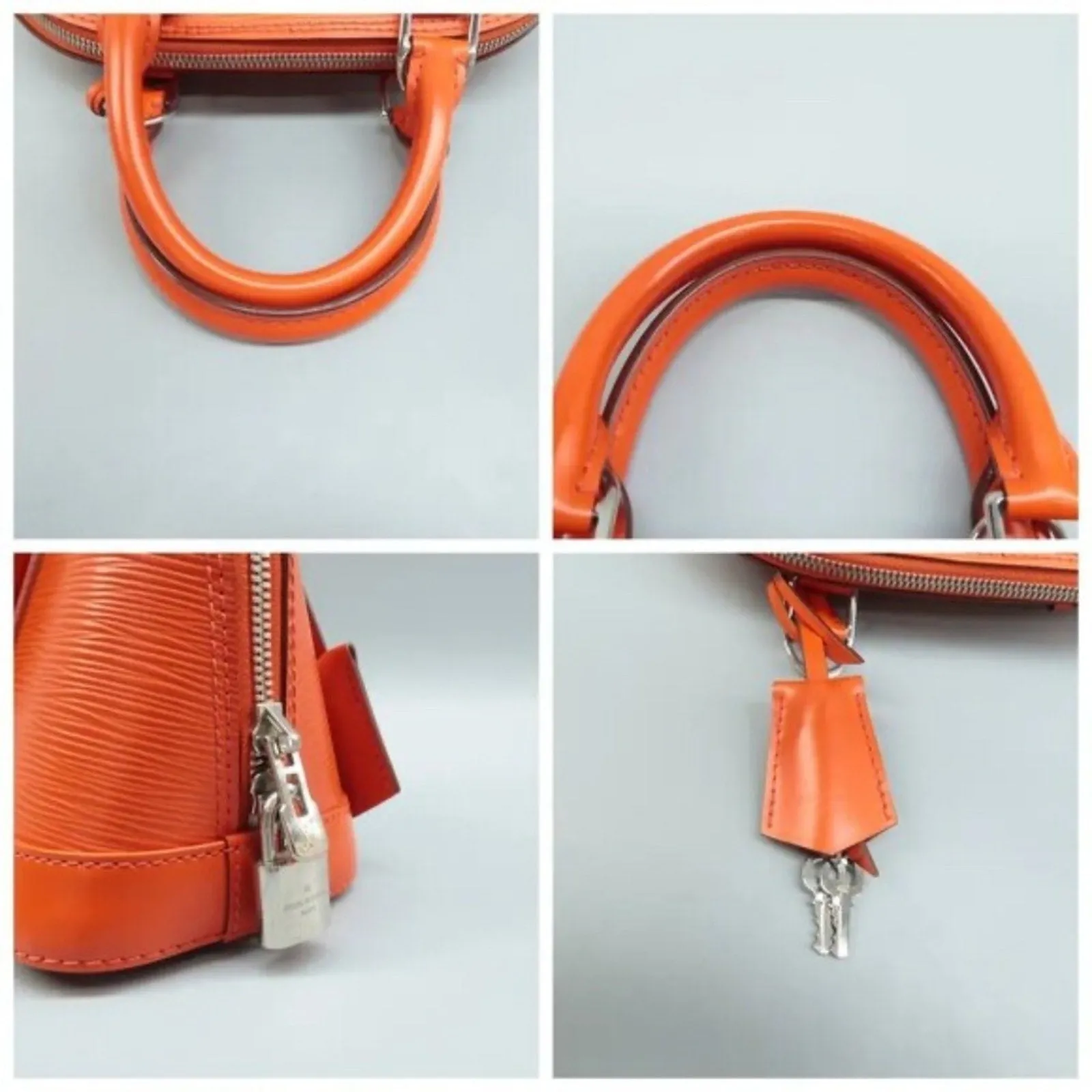 Louis Vuitton Alma BB Orange EPI Leather Satchel