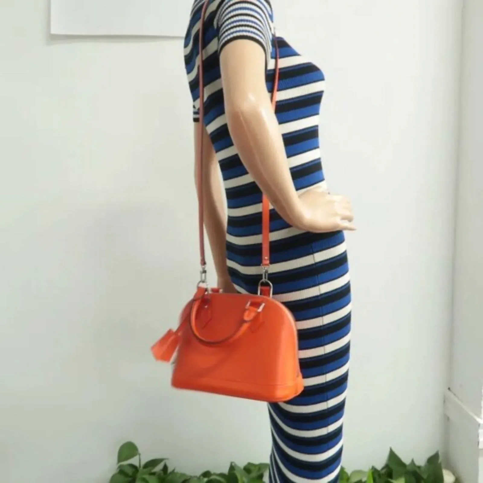 Louis Vuitton Alma BB Orange EPI Leather Satchel