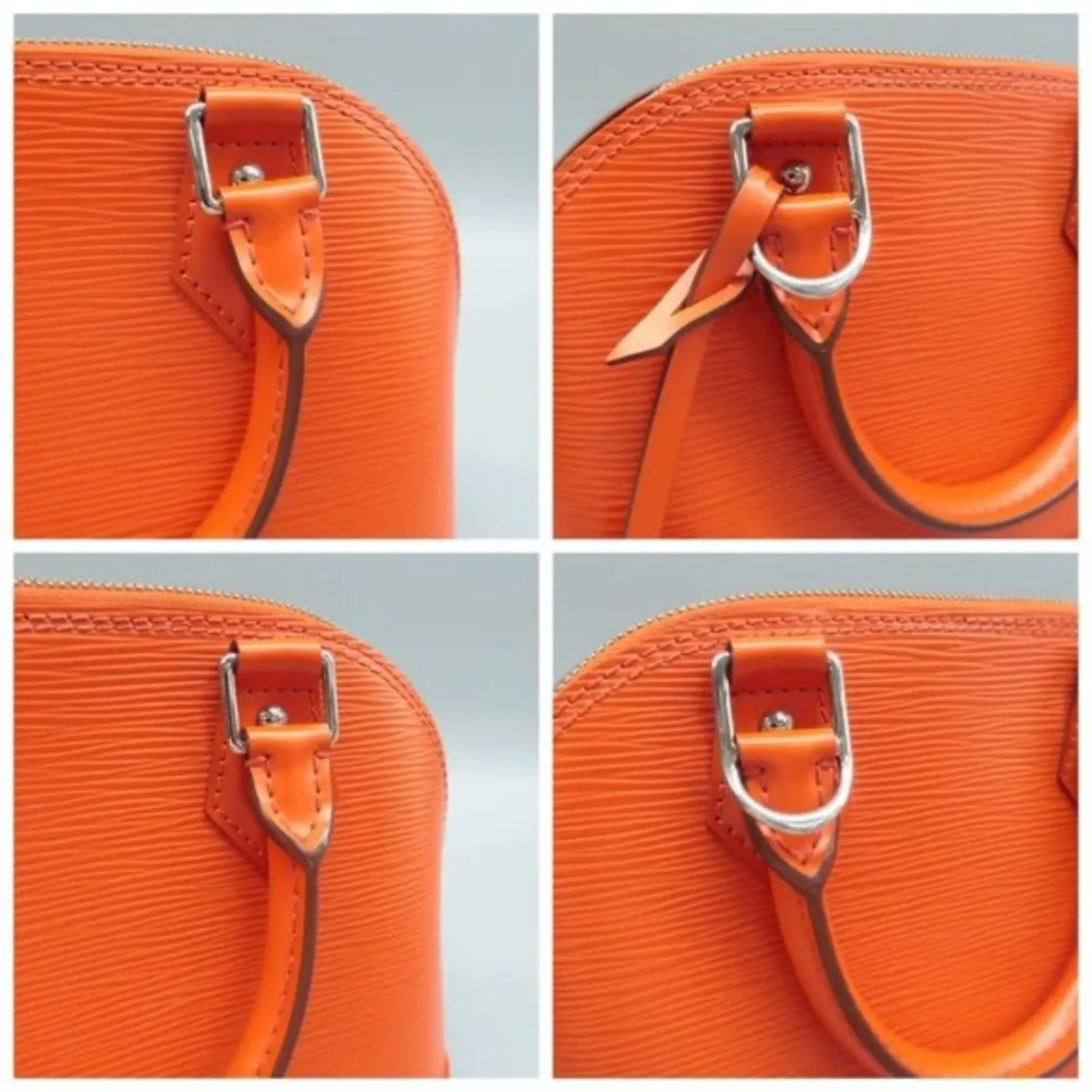 Louis Vuitton Alma BB Orange EPI Leather Satchel