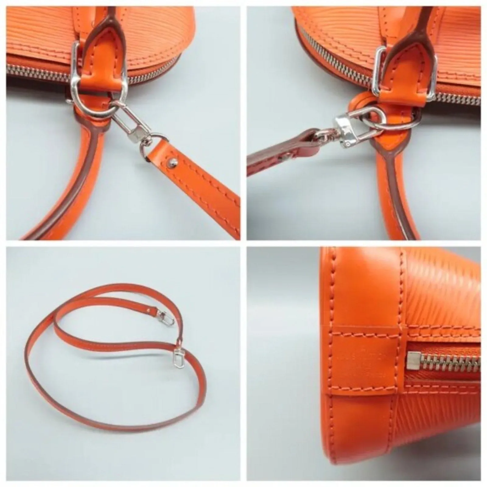 Louis Vuitton Alma BB Orange EPI Leather Satchel