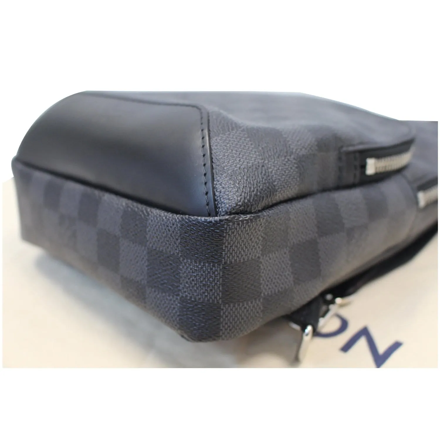 LOUIS VUITTON Avenue Sling Damier Graphite Crossbody Bag Black