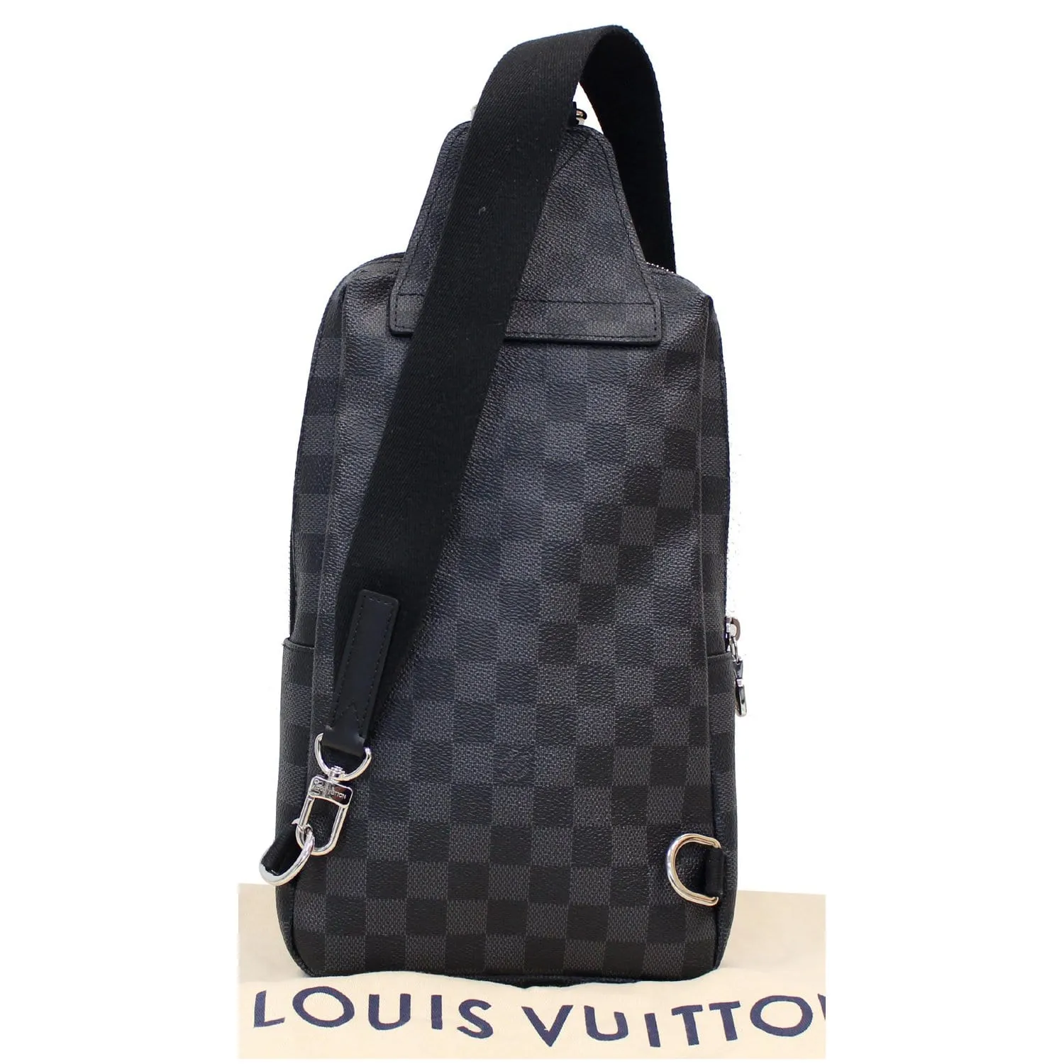 LOUIS VUITTON Avenue Sling Damier Graphite Crossbody Bag Black