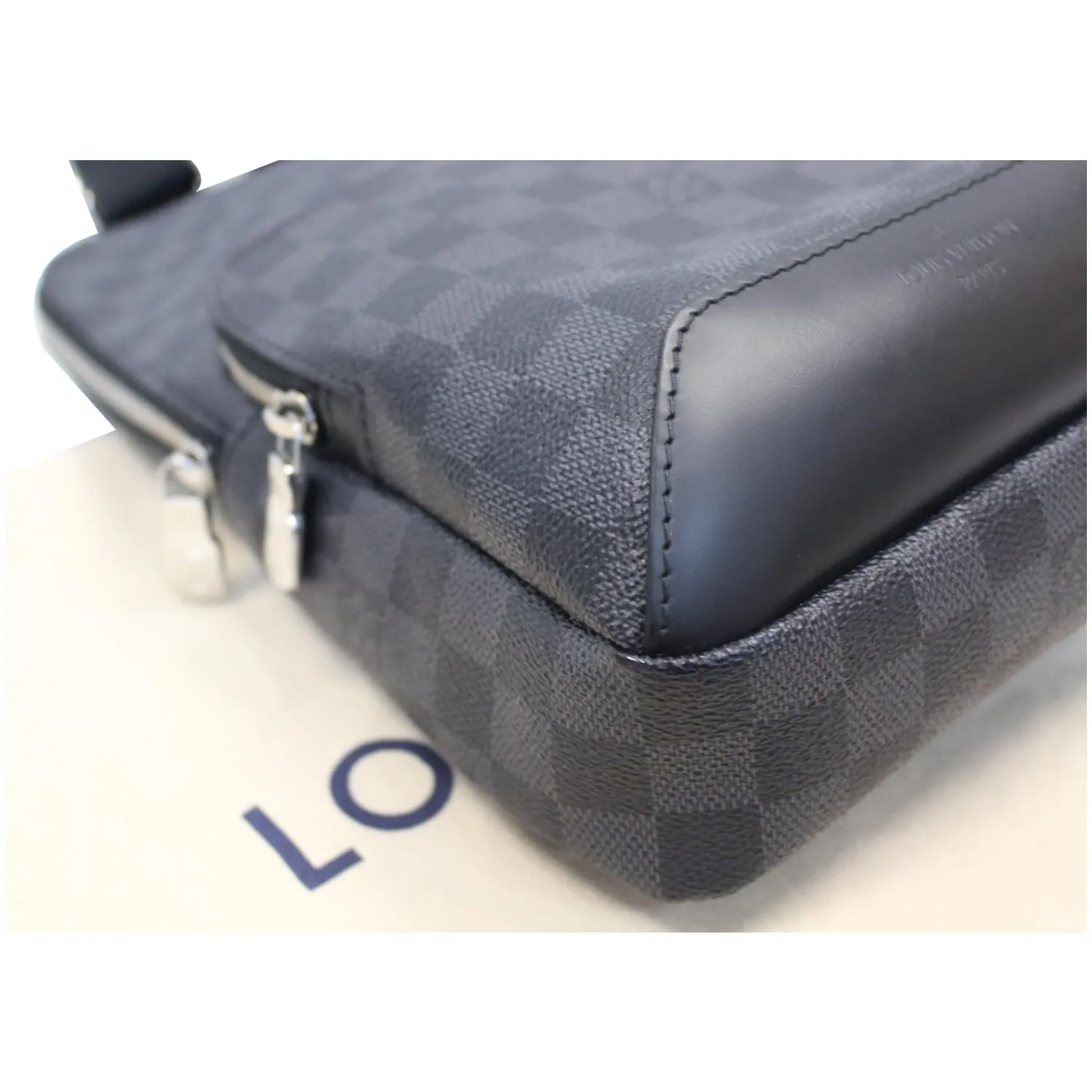 LOUIS VUITTON Avenue Sling Damier Graphite Crossbody Bag Black