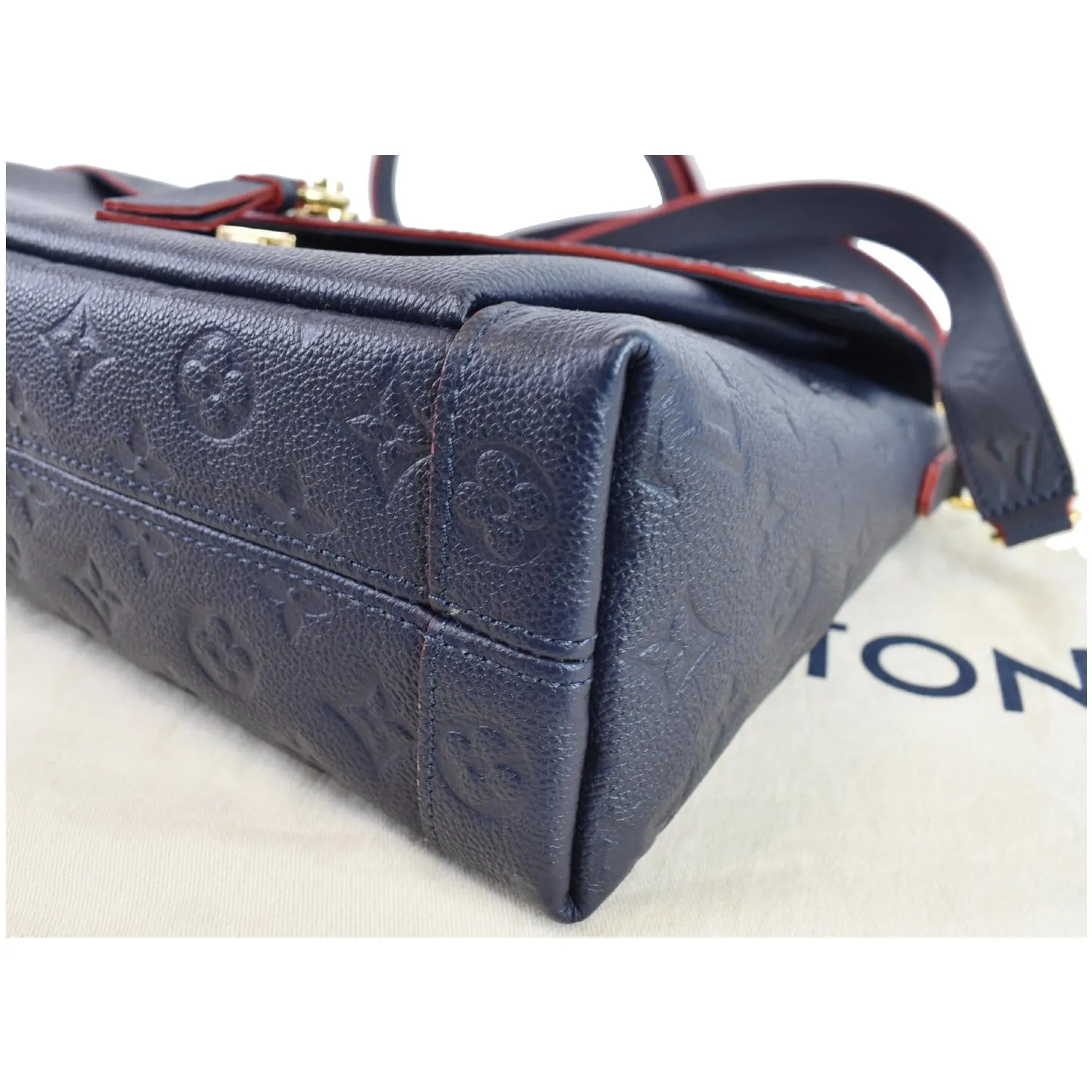 LOUIS VUITTON Blanche MM Empreinte Leather Shoulder Bag Marine