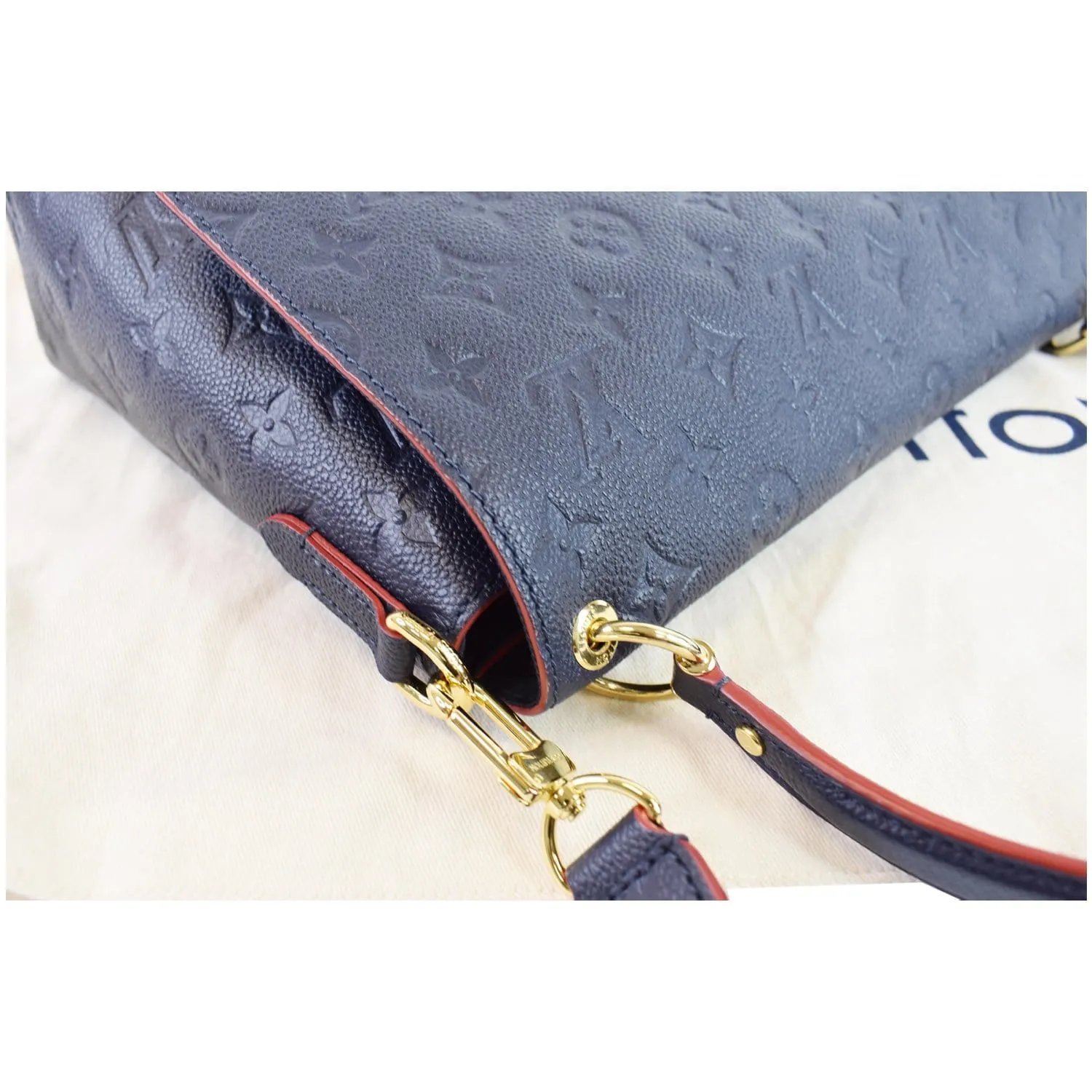 LOUIS VUITTON Blanche MM Empreinte Leather Shoulder Bag Marine
